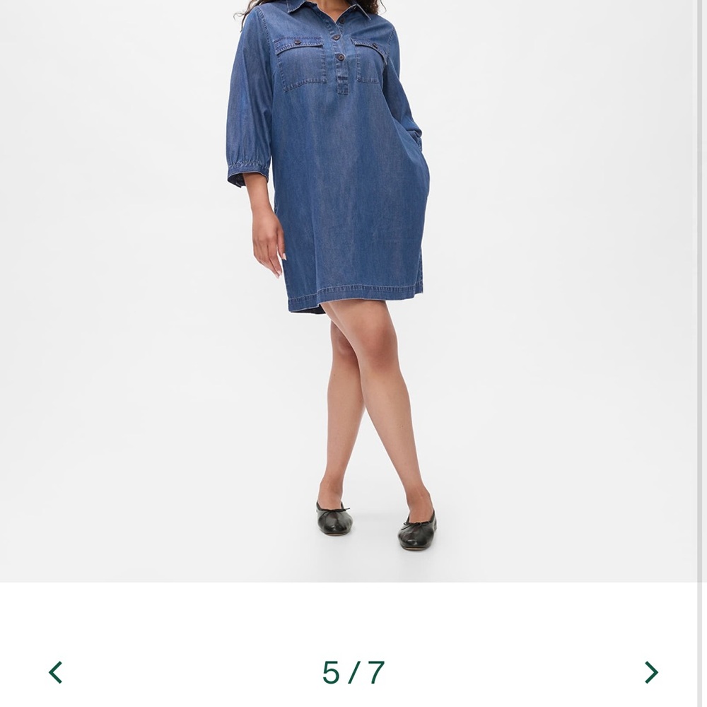 Gap Denim Pullover 1/2 Button Down 3/4 Sleeve Blu… - image 3